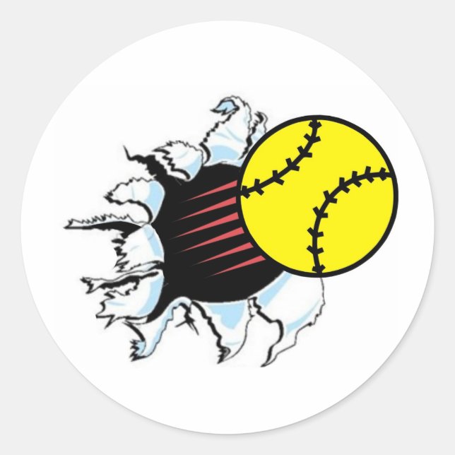 Sticker Rond Softball Rip It (Devant)