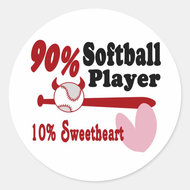 Sticker Rond Softball Sweetheart (Devant)
