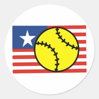 Sticker Rond Softball USA
