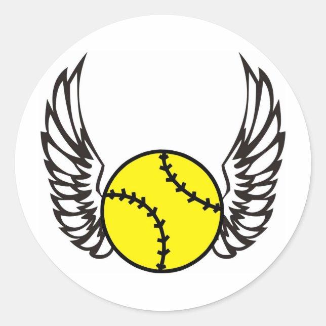 Sticker Rond softball Wings (Devant)
