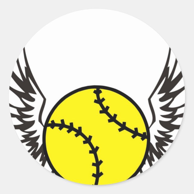 Sticker Rond softball Wings (Devant)