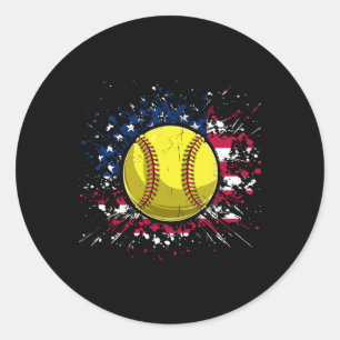 Sticker Rond Softll 4 juillet hommes États-Unis drapeau américa