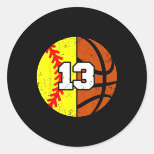 Sticker Rond Softll Sketll Numéro 13 Maillot Anniversaire Drôle