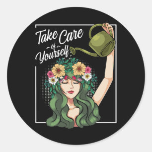 Sticker Rond Soin De Vous-Même Corps Amour-Soi Positif Mental H
