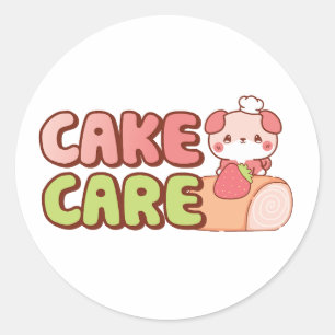 Sticker Rond soin des gâteaux de puffi