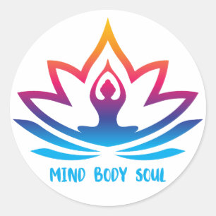 Sticker Rond Soin du corps Soul Yoga inspiré