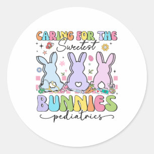 Sticker Rond Soin Pour Les Bunnies Les Plus Douces Poussières C
