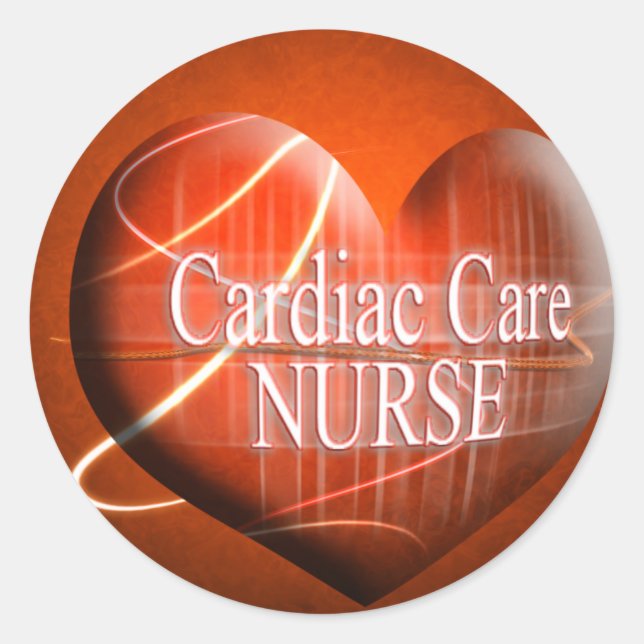 STICKER ROND SOINS CARDIAQUES (COEUR) INFIRMIER (Devant)