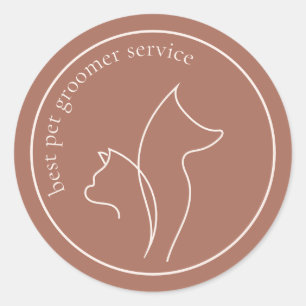 Sticker Rond Soins de bain pour chats et chiens