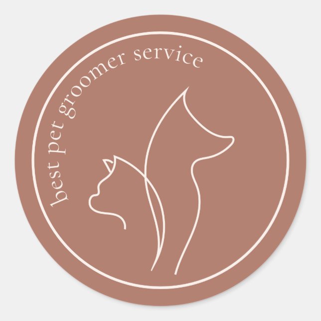 Sticker Rond Soins de bain pour chats et chiens (Devant)