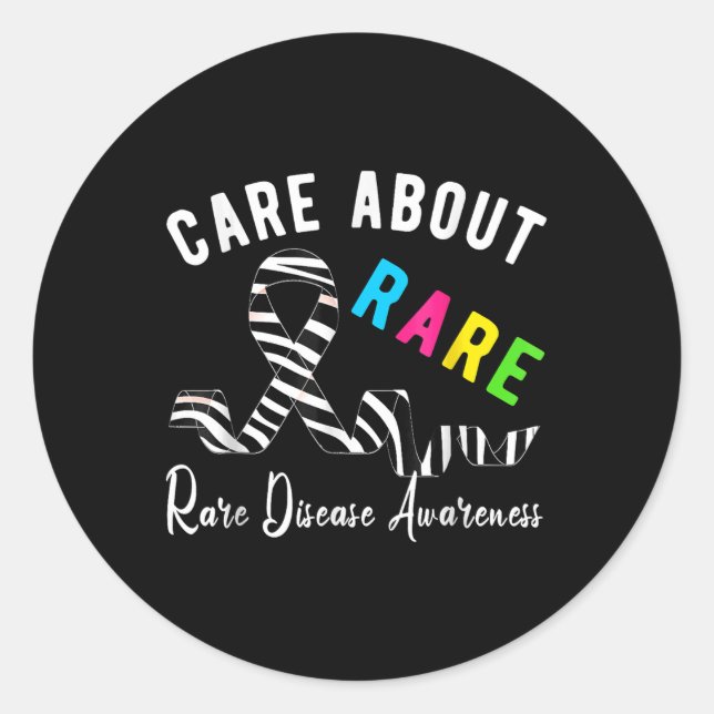 Sticker Rond Soins de jour pour maladies rares Sensibilisation  (Devant)