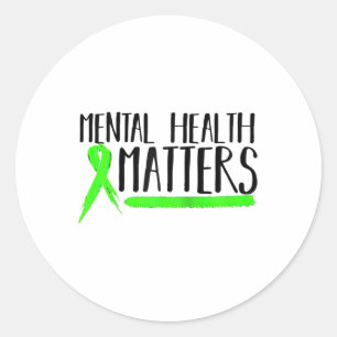 Sticker Rond Soins de santé mentale Cadeau Soins de santé menta