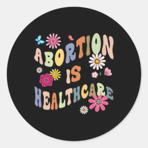 Sticker Rond Soins de santé Rétro Floral Pro Choice Feminist