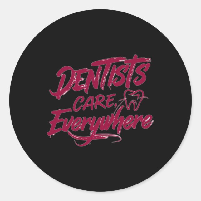 Sticker Rond Soins des dentistes (Devant)