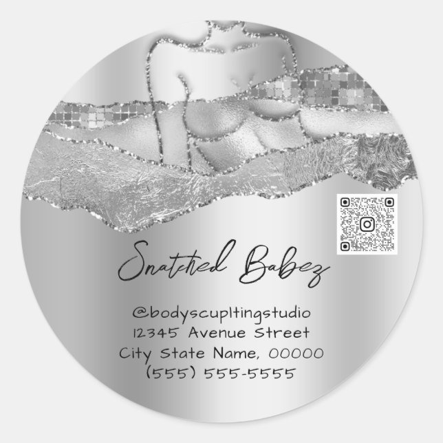 Sticker Rond Soins du corps Sculpter Cosmétiques Logo QR Code G (Devant)