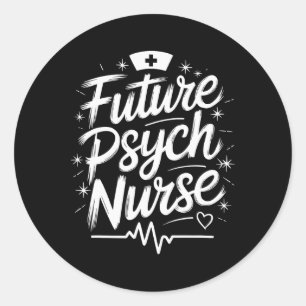 Sticker Rond Soins infirmiers psychiatriques Infirmière psych f