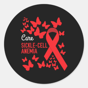 Sticker Rond Soins - Sickcell Anemia Sensibilisation Ribbo