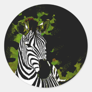Sticker Rond Soirée africaine Zebra