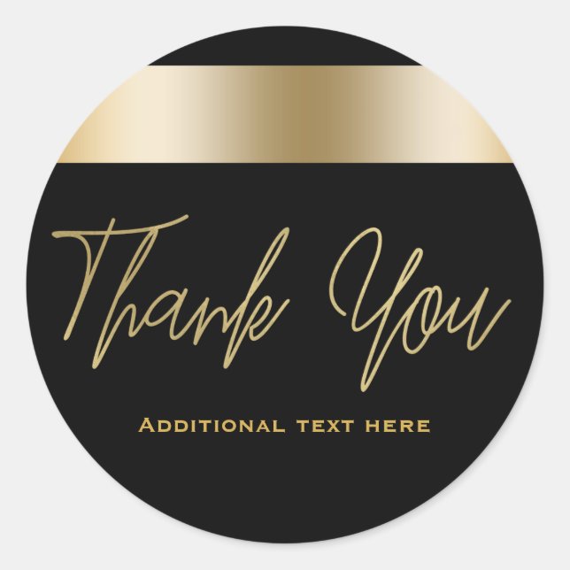 Sticker Rond Soirée chic Black & Gold Elegant Diner Party Favor (Devant)