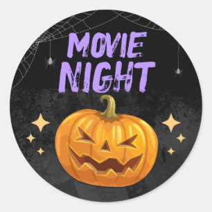 Sticker Rond Soirée cinéma Halloween