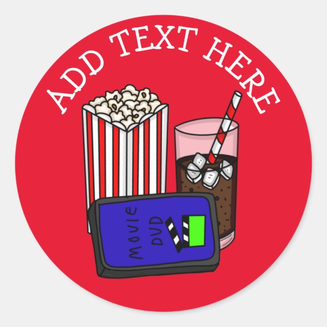 Sticker Rond Soirée cinéma personnalisée (Devant)