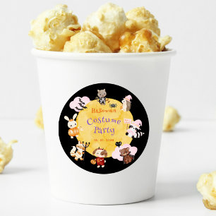 Sticker Rond Soirée costumée pour enfants d'Halloween