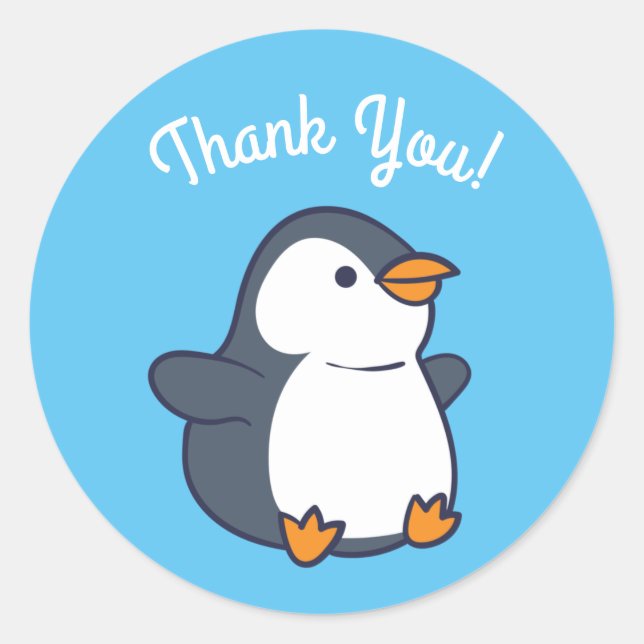 Sticker Rond Soirée d'anniversaire de Penguin (Devant)