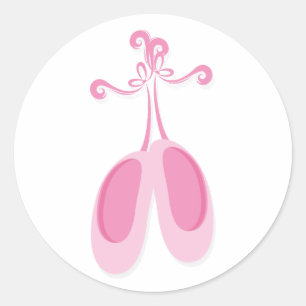 Sticker Rond Soirée d'anniversaire de Pink Ballerina