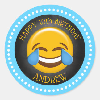 Sticker Rond Soirée d'anniversaire du mignon Emoji