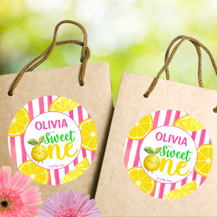 Sticker Rond Soirée d'anniversaire d'une citronnelle rose