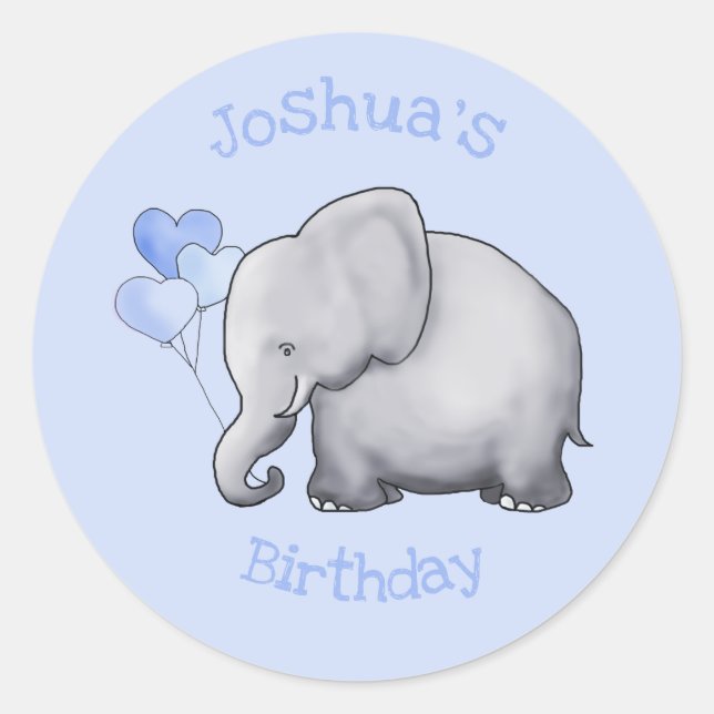 Sticker Rond Soirée d'anniversaire personnalisée pour bébé mign (Devant)