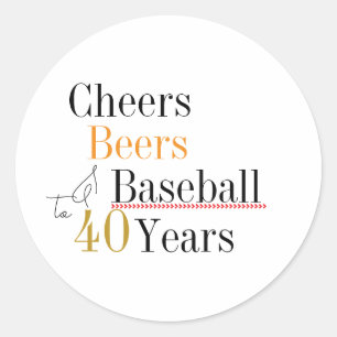Sticker Rond Soirée de baseball de 40e anniversaire