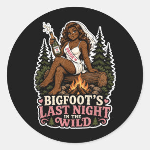 Sticker Rond Soirée de Enterrement de Vie de Jeune Fille Sauvag