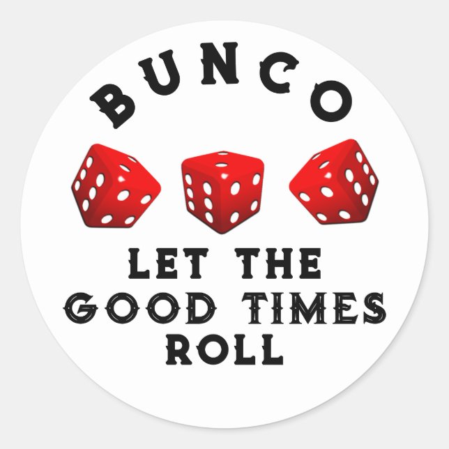 Sticker Rond Soirée de jeu de Bunco (Devant)