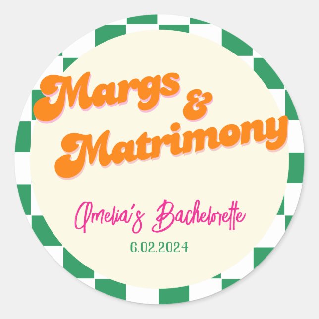Sticker Rond Soirée de jeune fille du Margs & Matrimony Bachelo (Devant)