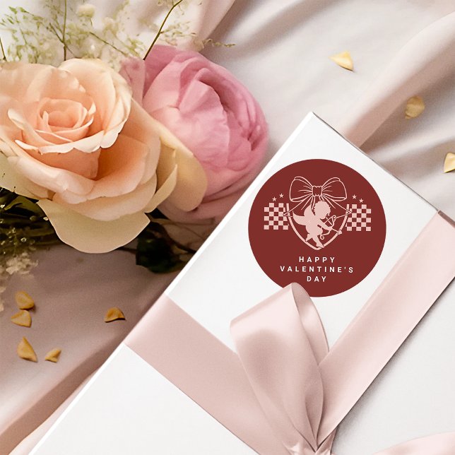 Sticker Rond Soirée de la Saint-Valentin pour célibataires Retr (Créateur téléchargé)