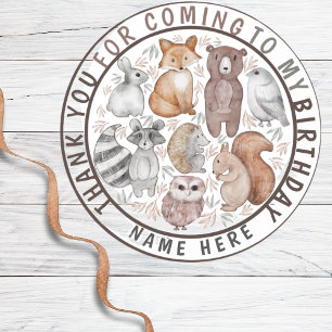 Sticker Rond Soirée de Merci des animaux en bois