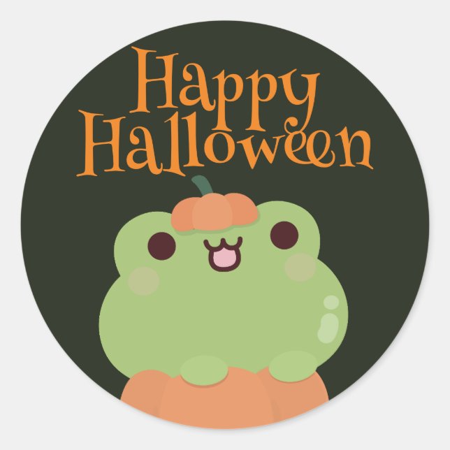 Sticker Rond Soirée d'Halloween simple et amusante (Devant)