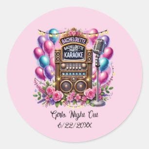Sticker Rond Soirée entre filles mignonnes ajouter nom date