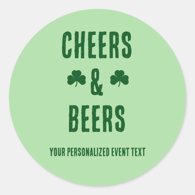 Sticker Rond Soirée fête Cheers and Beers (Devant)