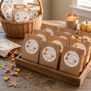 Sticker Rond Soirée Halloween aquarelle Trick or Treat