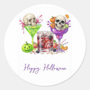 Sticker Rond Soirée halloween cocktail effrayante