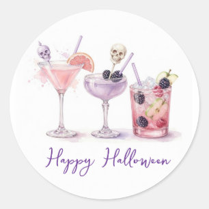 Sticker Rond Soirée halloween cocktail effrayante