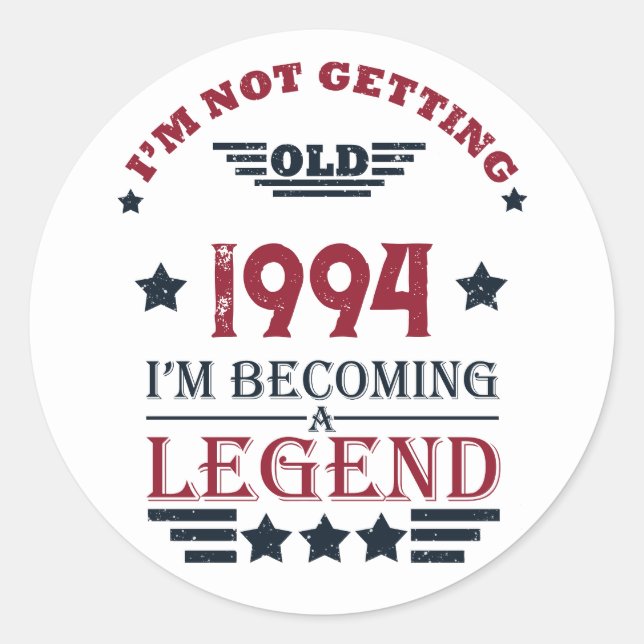 Sticker Rond Soirée personnalisée de trente vintages 30e annive (Devant)