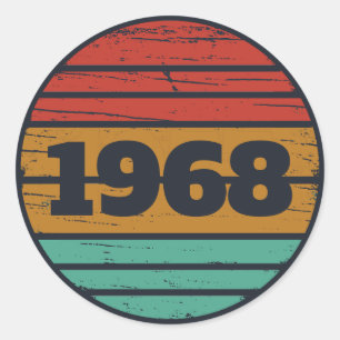 Sticker Rond Soirée personnalisée vintage de 55 ans