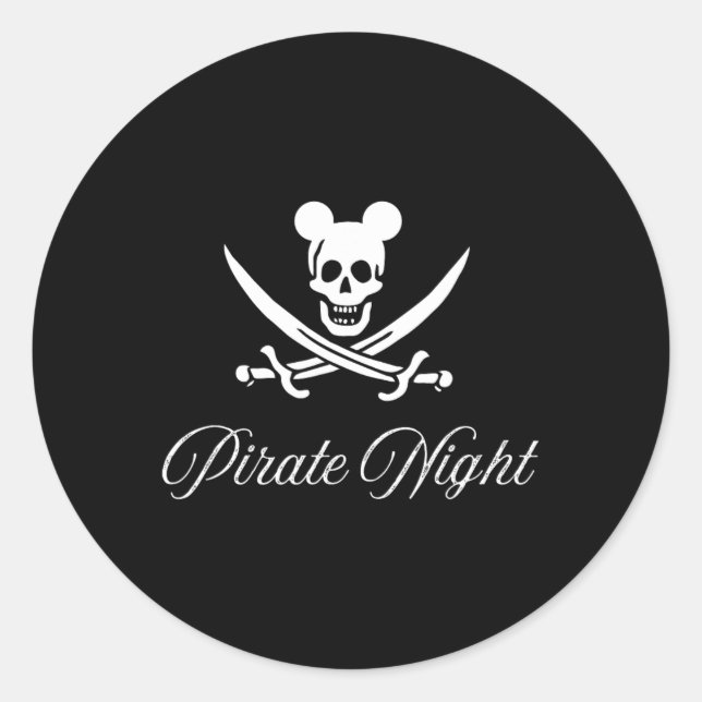Sticker Rond Soirée pirate ! Rapprochez les Tee - shirts de cro (Devant)