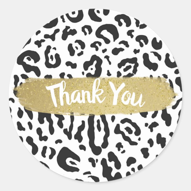 Sticker Rond Soirée Poster de animal de Cheetah Leopard noir et (Devant)