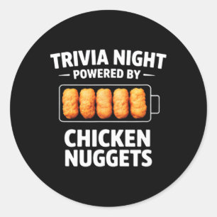 Sticker Rond Soirée Quiz Alimentée Par Des Nuggets De Poulet