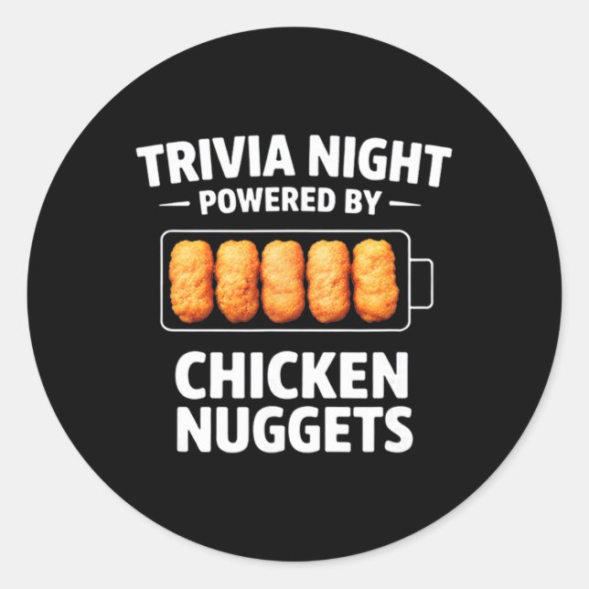 Sticker Rond Soirée Quiz Alimentée Par Des Nuggets De Poulet  (Devant)
