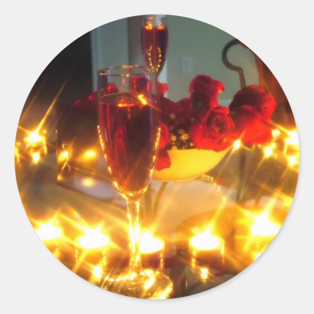 Sticker Rond Soirée romantique (Devant)